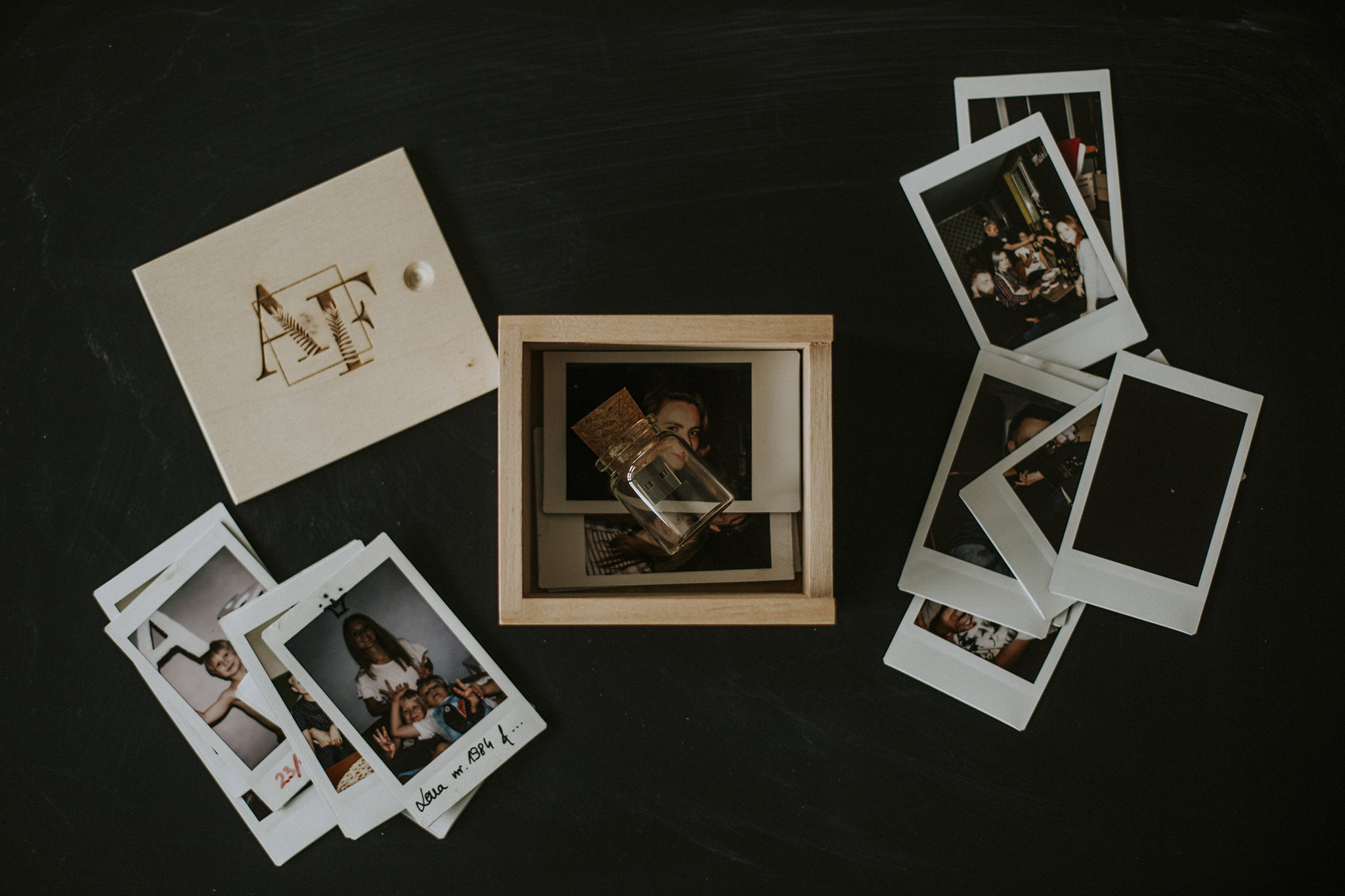 wooden box for instax prints