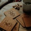 wooden coffee coasters